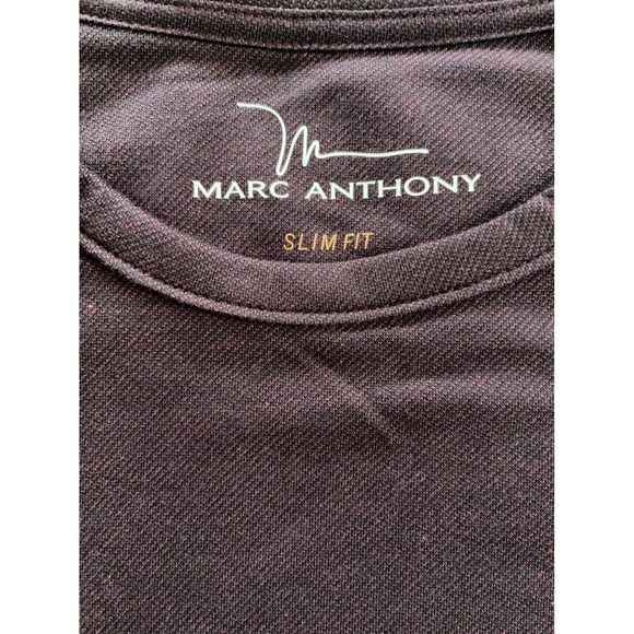 Marc Anthony Mens Burgundy LS Terry Crew Neck Shirt Slim Fit MM83K002RN - Picture 5 of 6